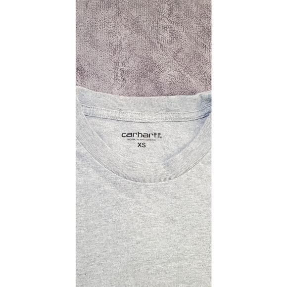 Carhartt Shirt Mens Sz XS Gray Logo Tee Loose Fit Crew Neck Ca16 - Picture 4 of 6